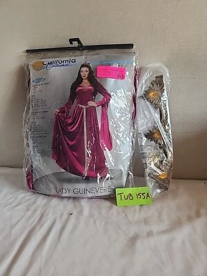 Conjunto de Fantasia Renascentista Lady Guinevere Vestido Robe Califórnia NOVO Feminino Pequeno G - Imagem 1 de 4