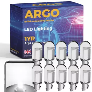 10 pièces 501 T10 ampoules de voiture led mise à niveau lumineuse xénon blanc W5w ampoule latérale 12v - Photo 1 sur 14