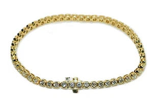 Natural Diamond Bracelet 14K Solid Gold  4.16tcw Tennis Bracelet Estate Bracelet - Picture 1 of 11