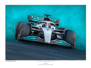 George Russell - 2022 Mercedes Formula F1 Car Limited Edition (250) Art Print - Picture 1 of 4
