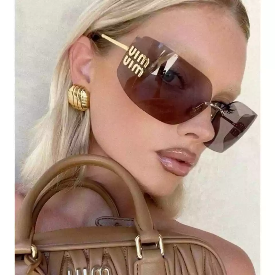 Miu miu Women Sunglasses MU54YS Pink Purple Lens Gold Logo w/ Case Box