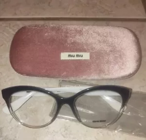 MIU MIU VMU 04R CAT EYE EYEGLASS FRAMES 114-1O1 BLACK Pink Glasses NIB New - Picture 1 of 8