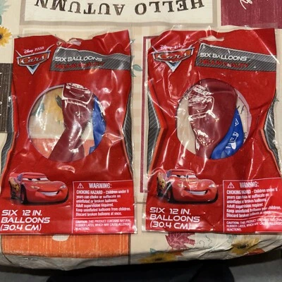 2 Paquetes Coches Disney Pixar 6 Globos Calidad Helio 12" 6CT (12 Globos en Total) Foto 1 de 3