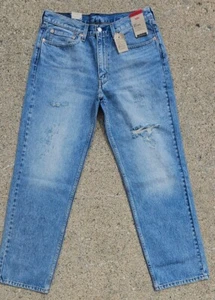 Levi's 550 Relaxed Medium Blue Distressed Denim Ripped Jeans Men’s 34 x 32 - Picture 1 of 6