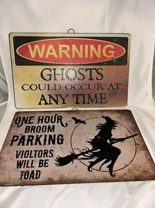 Wicked Witch One Hour Broom Parking Metal Sign 15.5" x 9.5" Ghosts 2 Signs - Picture 1 of 6