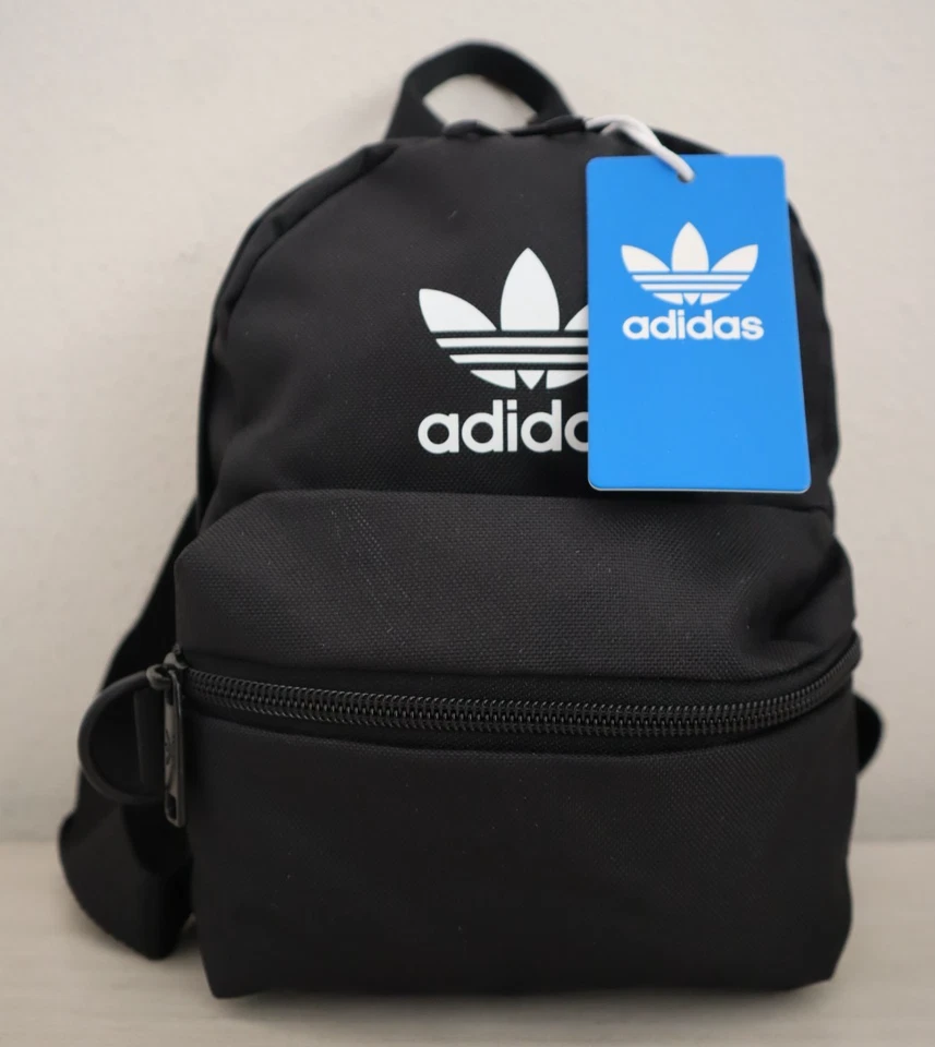 Adidas Trefoil 2.0 Mini Backpack Small Travel Bag Black White Unisex Adult Kids