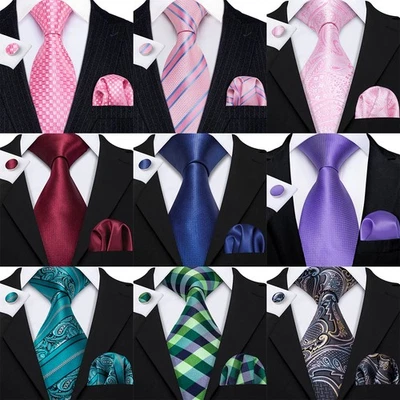 Diseñador Papá Noel Navidad Hombres Corbata Corbata Pañuelo Gemelos Boda Fiesta Formal Foto 1 de 2