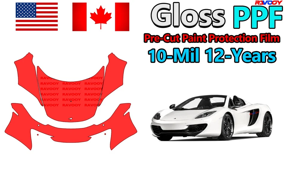 Película de protección de pintura PPF precortada para McLaren MP4-12C cupé 2013-2014 Foto 1 de 4
