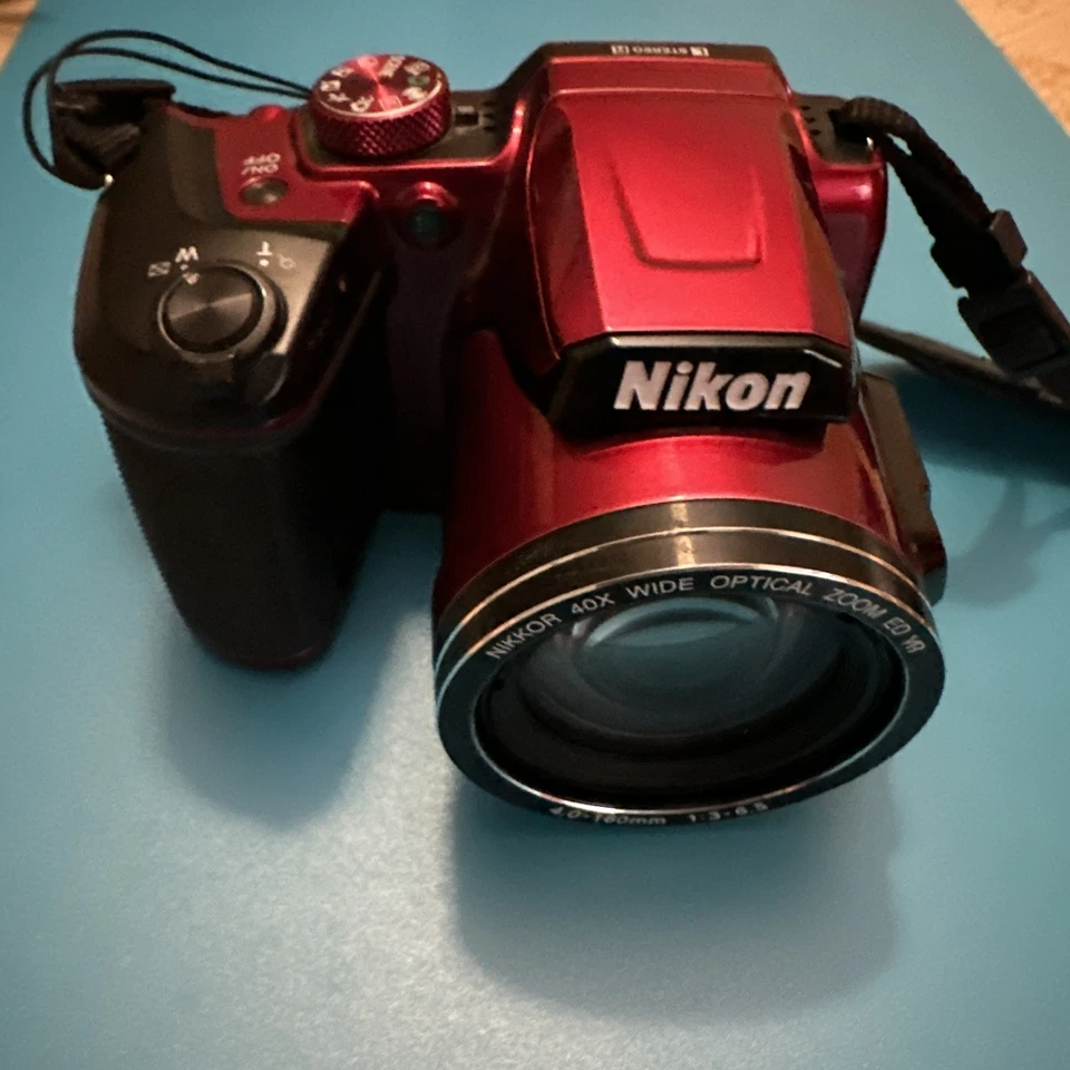 Nikon Coolpix B500 Red Digital Camera 40x Zoom 16 MP Wi-fi Tested Works  - Image 1 of 4