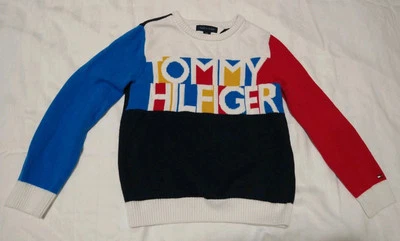 Suéter Tommy Hilfiger para niños pequeño 6-7 bloque de color 100 % algodón Foto 1 de 4