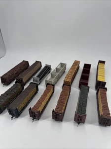 Lot of 13 Southern SOU Pulpwood / Bulkhead Flat Cars W/ Loads Ho Scale - Picture 1 of 13