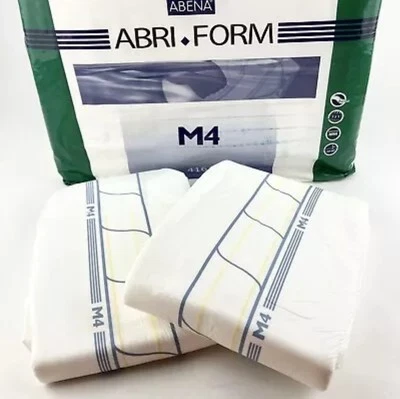 Paquete de 2 pañales Abena Abri-Form M4 de plástico para adultos para pasar la noche medianos ABDL Foto 1 de 4