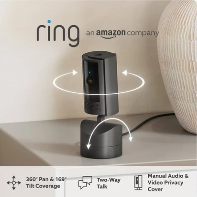 Ring Pan-Tilt Indoor Camera Plug-In Pet Security Camera | 360° pan and zoom - Image 1 of 3
