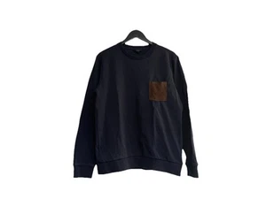 Camisa Suéter COS Gamuza Bolsillo Manga Larga Cuero Mediana M Azul Marino Marrón - Imagen 1 de 8