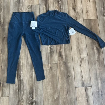 Beyond Yoga Cuello Simulado y Cintura Alta Tinte Espacial Legging Yoga Pantalón Conjunto Talla S M Foto 1 de 4