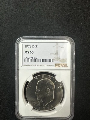 1978-D  $1 EISENHOWER IKE DOLLAR "CLAD" DENVER MINT NGC MS65. - Image 1 of 2