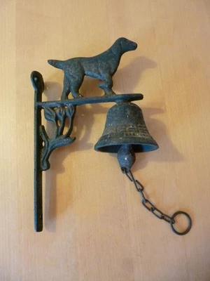GLOCKE Haustür Eisen antik Hund Hundewelpen Jugendstil Landshut TOP!!! - Bild 1 von 4