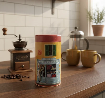 Boîte Vintage "Épicerie Fine & Épices d'Ailleurs" - Décor Rétro Bouillon Kub - Photo 1/4