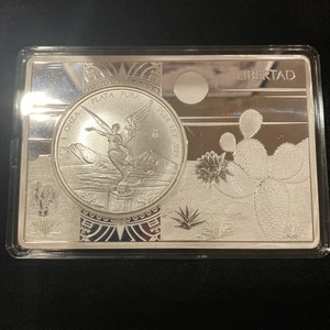 2024 1oz Silver Mexican Libertad - BU Coin In Premium Display Bar 5,000 MINTED! - Picture 1 of 11