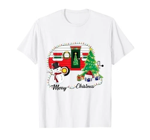 Navidad Camper Holiday Light Decoración Muñeco de Nieve Regalo Camiseta de JP - Imagen 1 de 1