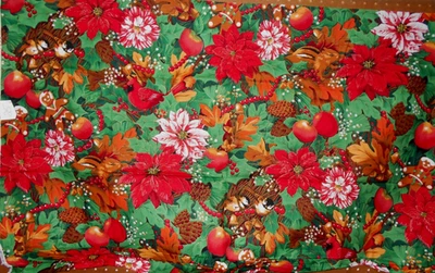 Tecido metálico de Natal Sugar and Spice 1 jarda - Imagem 1 de 2