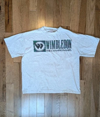 Camiseta Vintage Campeonato de Wimbledon XL Tenis Hecha en EE. UU. Tenis Puntada Única Foto 1 de 4