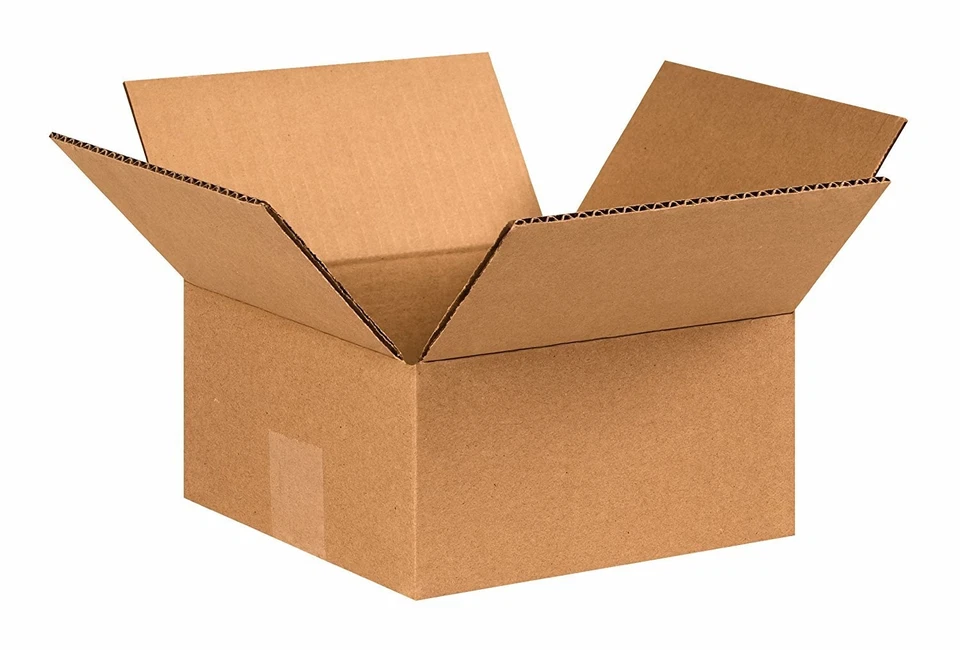 Shipping Boxes Flat 8"L x 8"W x 4"H, 25-Pack | Corrugated Cardboard Box for P... - Image 1 of 1
