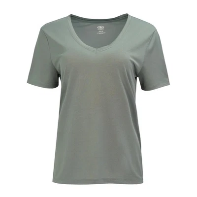 Women's Black Lapis Athletic Works Active Texture Knit V-Neck Tee size XXL (20) - Image 1 of 4