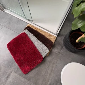 Shaggy Deep Pile Bath Mat Non Slip 40 x 60cm - Small Shower Mat Soft & Absorbent - Picture 1 of 35