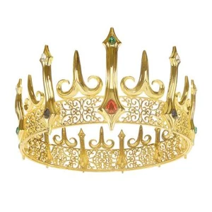 Gold King Crown for Men Adult's Costume Crowns Birthday Cake Topper - Picture 1 of 6