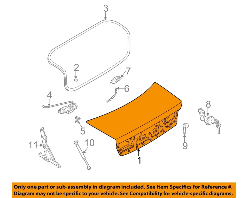 Used Deck Lid fits: 2005 Kia Optima w/o spoiler Grade A Foto 1 de 3