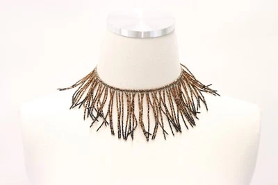 Gargantilla Brunello Cucinelli Brillante 2 Tonos Cuentas Cascada Nueva con Etiquetas $2645 con Plata 925 A186 Foto 1 de 4