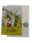 Easter Greeting Card 15 X 10cm  'happy easter' Blank Inside With Sticker