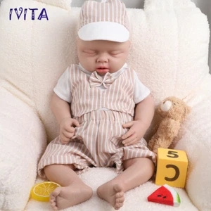 IVITA 20" Sleeping Reborn Baby Doll Boy Newborn Full Body Silicone Doll Xmas - Picture 1 of 11