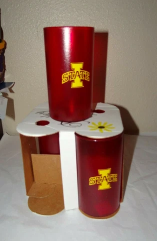 Iowa State ISU Beverage Tumblers Cups Red yellow 20 oz. Bentley Drink Ware NIB Cover