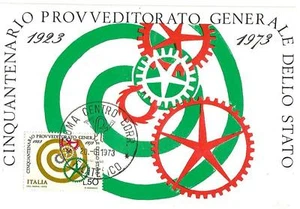 ITALIA REP. - 1973 - Cinquant. del Provveditorato Generale dello Stato su max.-B - Picture 1 of 1