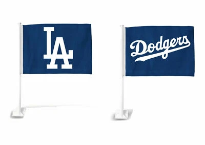 MLB Los Angeles Dodgers Car Auto Flag Banner & Pole 2 sided - Image 1 of 3