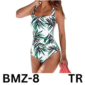 Firpearl Women's One Piece Swimsuit Vintage Tummy Control Bathing Suit, Green 10 - Picture 1 of 9