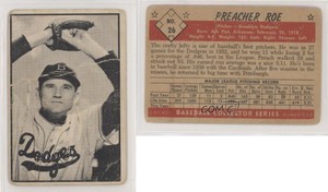 1953 Bowman Black and White Preacher Roe #26