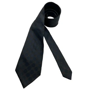 GUCCI Black/Brown Monogram GG Silk LUXURY Tie ITALY - Picture 1 of 5
