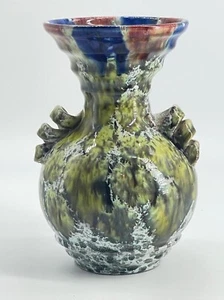 Vintage Italy Vase Pottery MCM Mid Century Modern Hand Thrown Drip Glaze 6.5" - Picture 1 of 9