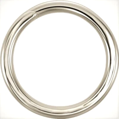 Anillo de salto dividido redondo de oro blanco macizo de 6,5 mm OD 5,2 mm ID 16ga 14 k EE. UU. Foto 1 de 3