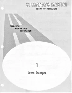 IH Cub Cadet International No. 1 Lawn Sweeper Operator's Manual CC Narrow Frame - Picture 1 of 5