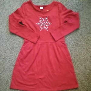 Gymboree Red Snowflake Holiday Long Sleeve Dress Size 12 NWT - Picture 1 of 9