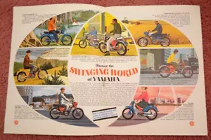 1966 Yamaha Brochure Moto 4pg Annuncio Newport 50 Rotary Jet 80 Catalina 250 - Foto 1 di 2