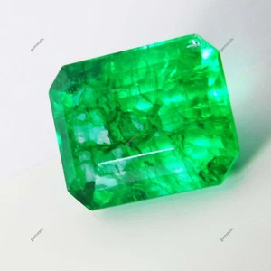 CERTIFIED 10.23 Carat Natural Muzo Emerald Loose Gemstone Green Emerald Cut - Picture 1 of 7