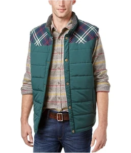 Weatherproof Mens Vintage Pieced Plaid Puffer Vest, forrest, XL - Picture 1 of 1