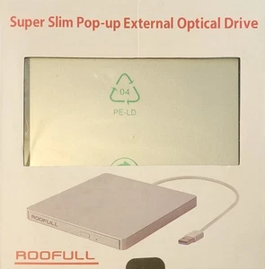 Roofull Slim Pop-up External Optical Drive Mobile CD DVD+/-RW - Afbeelding 1 van 2