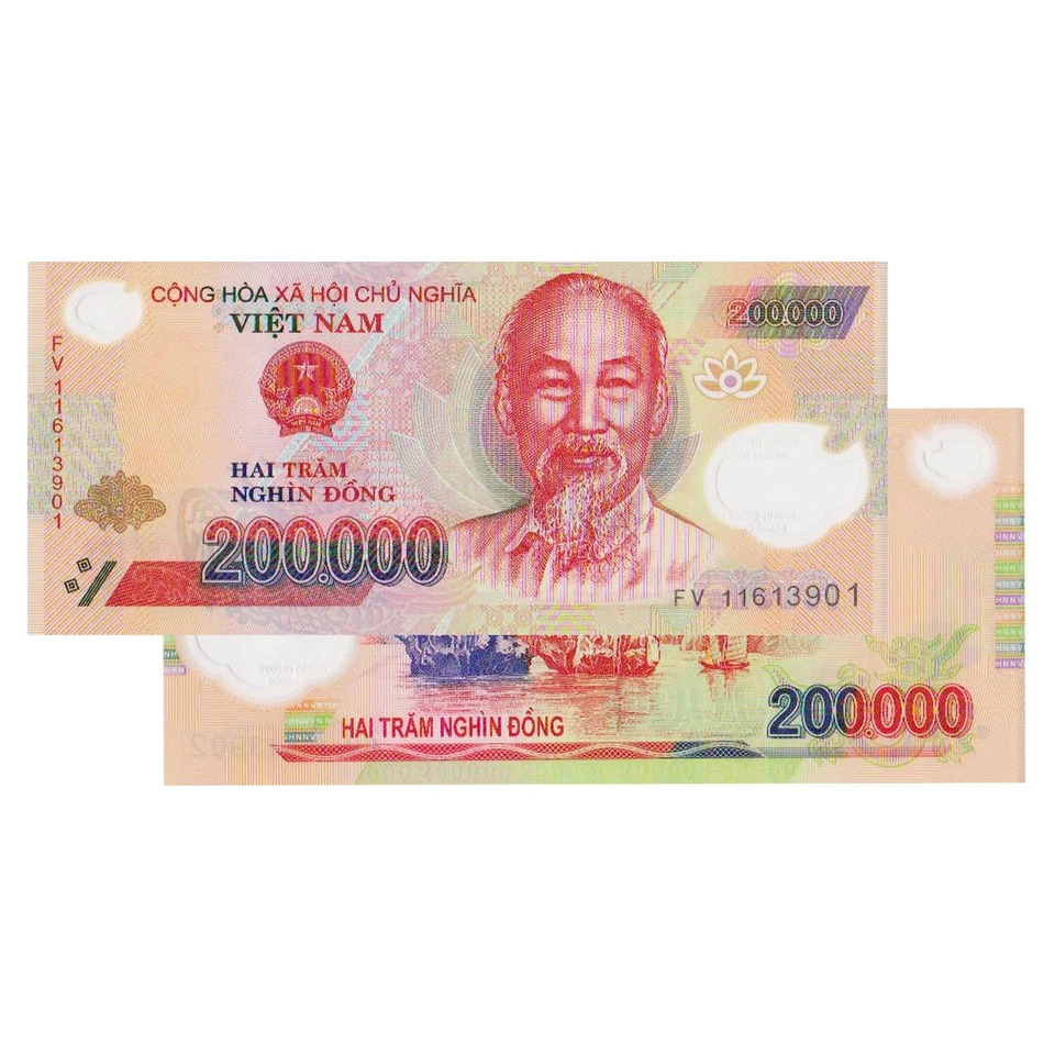 Vietnam 200,000 X 5 Pieces (PCS)= 1 Million Dong Currency VND UNCIRCULATED UNC - Image 1 of 1