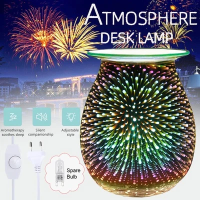 Elektrische Duftlampe Duftöllampe Aroma Diffuser 3D Feuerwerk Aromatherapielampe - Bild 1 von 4